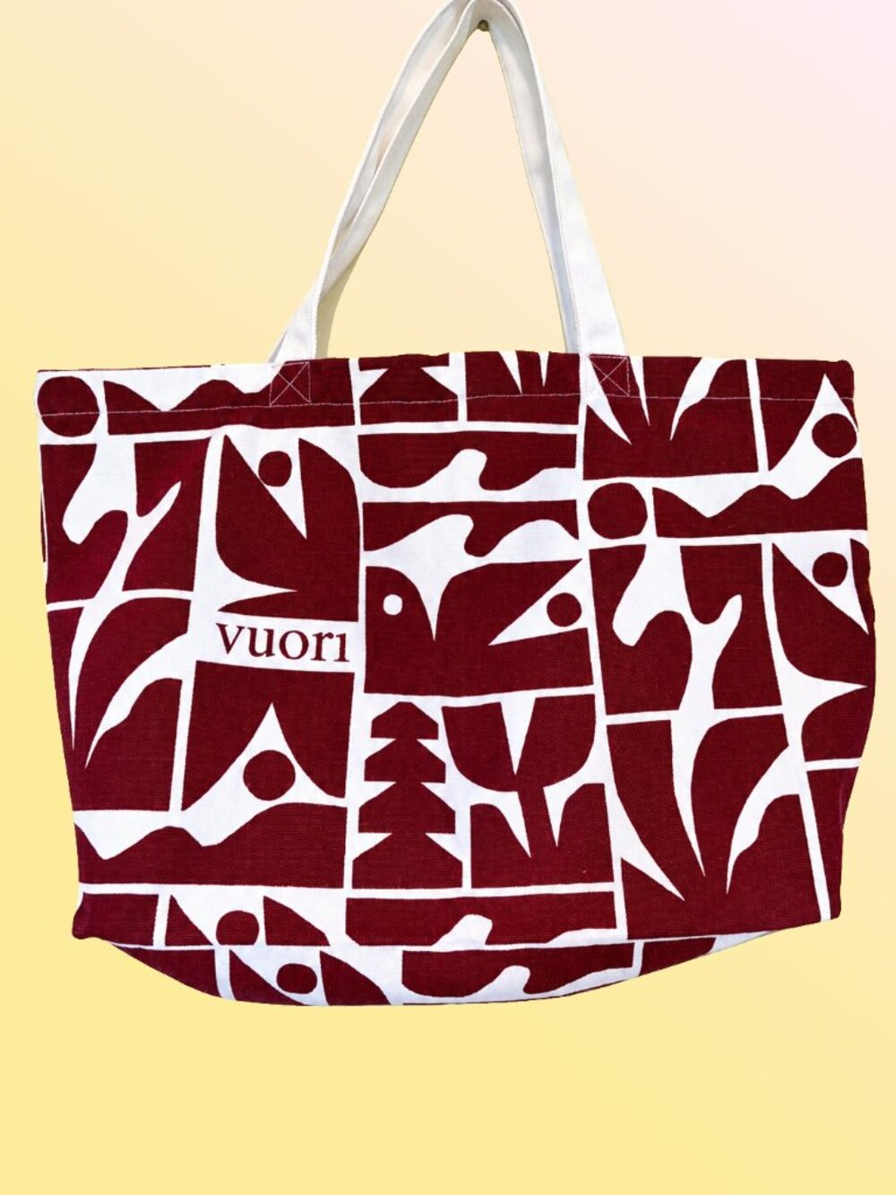 NWT Vuori Cody Hudson Artist Series  Canvas Tote Bag Strawberry w/BONUS POUCH